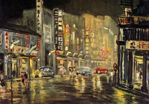 楊啟東--夜雨‧1951‧油彩、畫布‧39×55cm