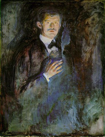 munch-手持香菸的自畫像﹝Self Portrait with Cigarette﹞1895