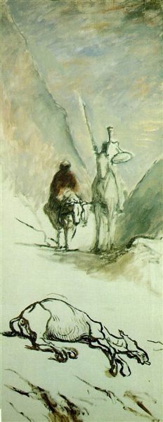 Honore Daumier - Don Quixote and he Dead Mule