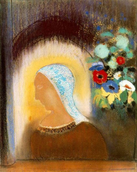 redon_Profile and Flowers 1912