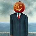 Pumpkin head by Rene Magritte