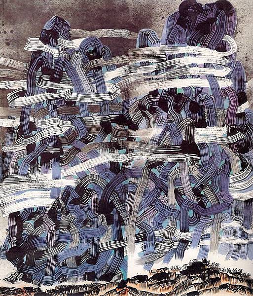 楚戈 畫作「曾經滄海難為水 除卻巫山不是雲」