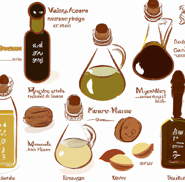 yellowdaddy2023-03-15 18.03.52 - Cooking Applications of Nut Oils_ Various Choices such as Olive Oil, Walnut Oil.  in a traditional Japanese painting style.