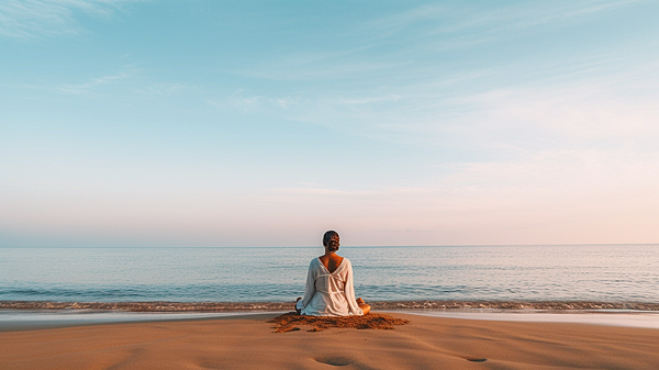 This_photo_showcases_a_person_sitting_on_the_beach_facin_9050e528-f49f-46c7-a243-705d963f49db
