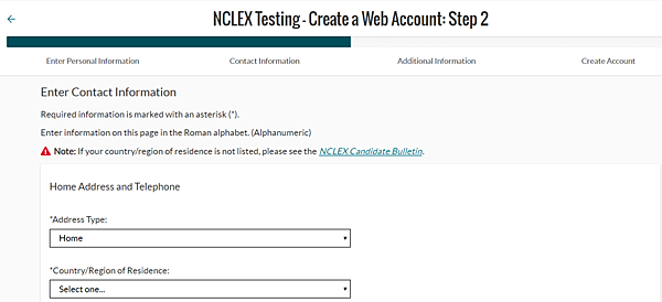 NCLEX 註冊畫面2