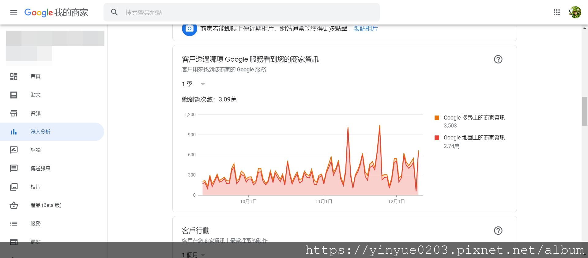 客戶透過哪項GOOGLE服務看到我的商家資訊