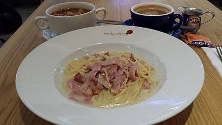 Bacon and Ham Cream Spaghetti