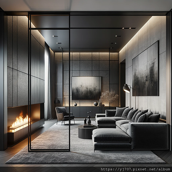 DALL·E 2023-11-03 01.01.11 - A contemporary living room space featuring an elegant black ultra-fine aluminum-framed glass partition door that serves as a room divider. The interio.png