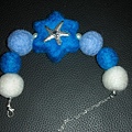 藍海星羊毛球手鍊