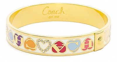 COACH 彩色琺瑯水鑽字母logo手環