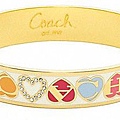COACH 彩色琺瑯水鑽字母logo手環
