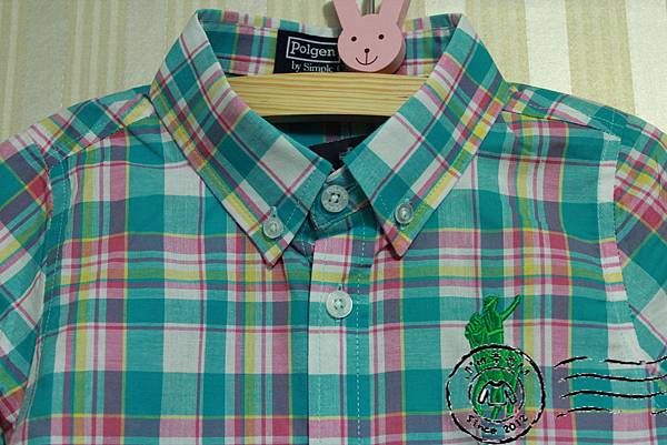 C0018粉綠格紋襯衫