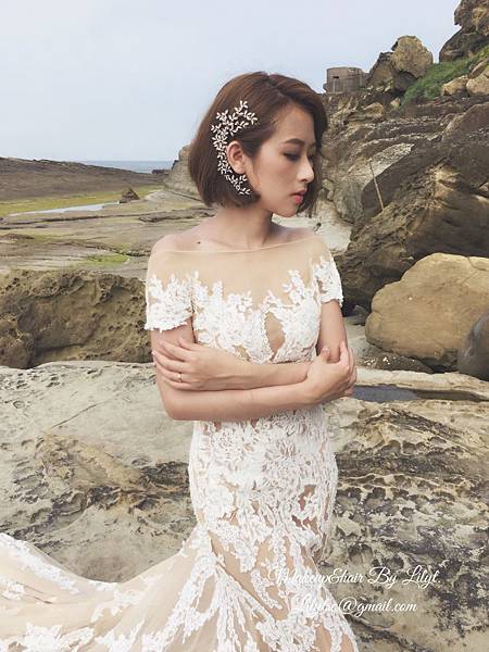 婚纱短发发型图片_婚纱新娘发型图片