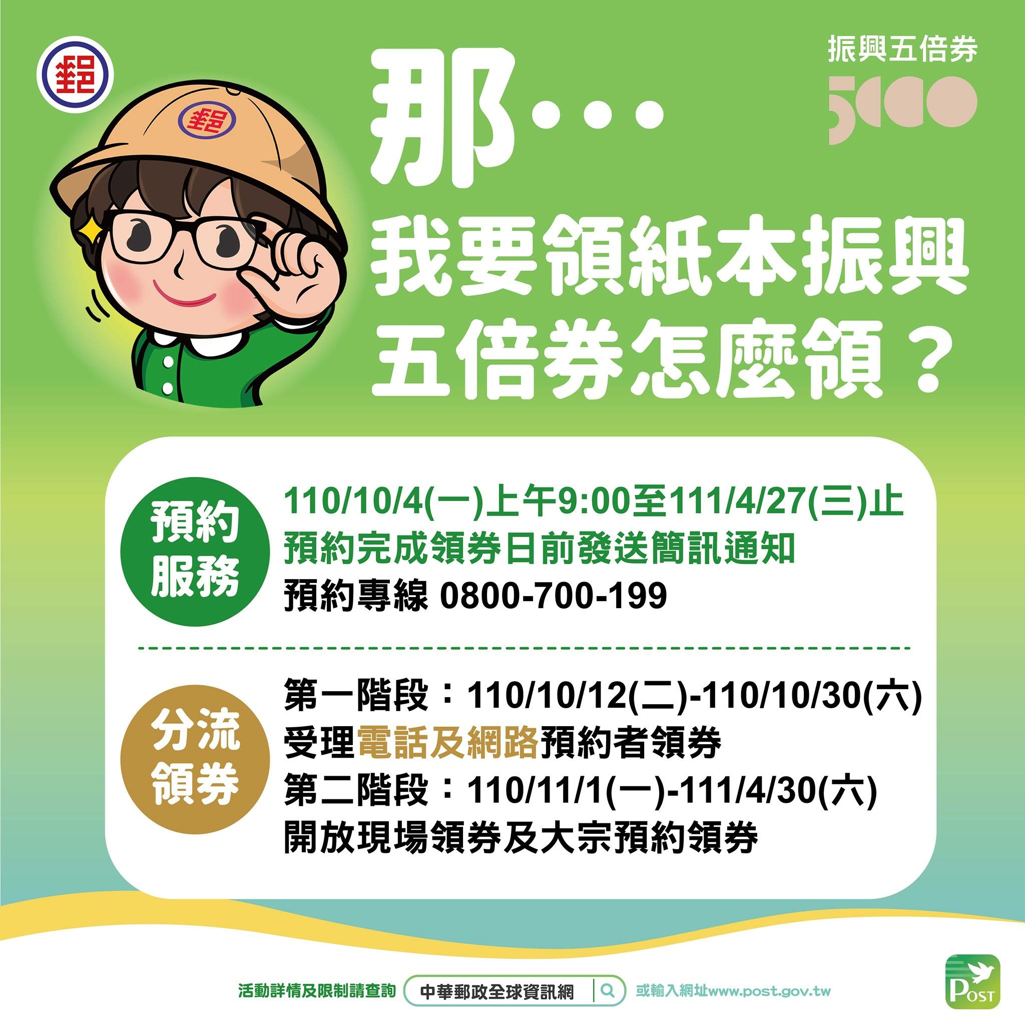 郵局 紙本五倍券