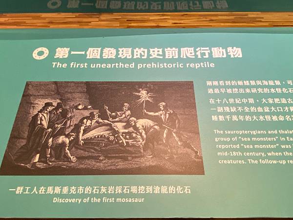 水棲爬行動物化石展：滄龍相關的歷史，是第一個發現的史前爬行動物。│國立台灣博物館水怪特展