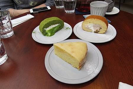Green tea roll cake, Chestnut roll cake & Lemon Pound cake