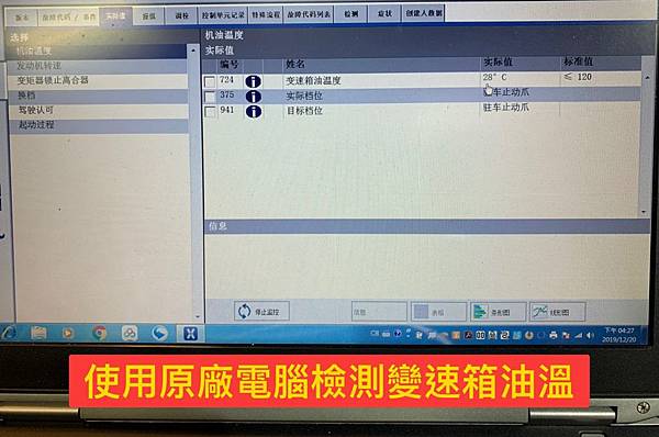 本廠備有原廠電腦可進行檢測診斷,上圖為GLC300 W253使用原廠電腦檢測變速箱油溫。 S__83075106.jpg