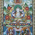 四壁觀音菩薩與白度母和綠度母唐卡
