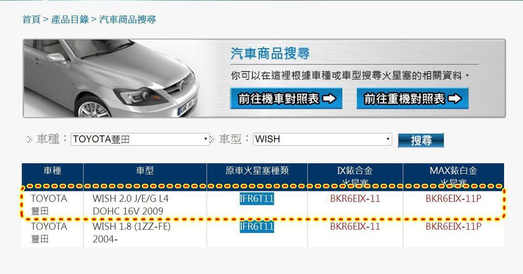 NGK-WISH火星塞型號查詢.JPG