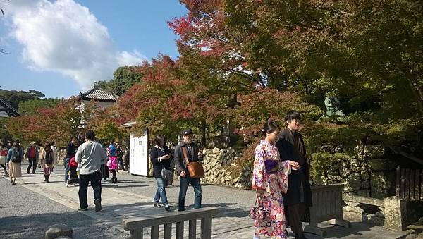 天龍寺走道上的遊人