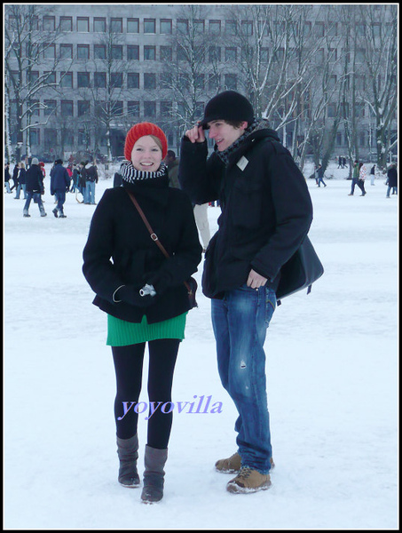 德國 漢堡 結冰的阿爾斯特湖 Alster Lake in Winter, Hamburg, Germany