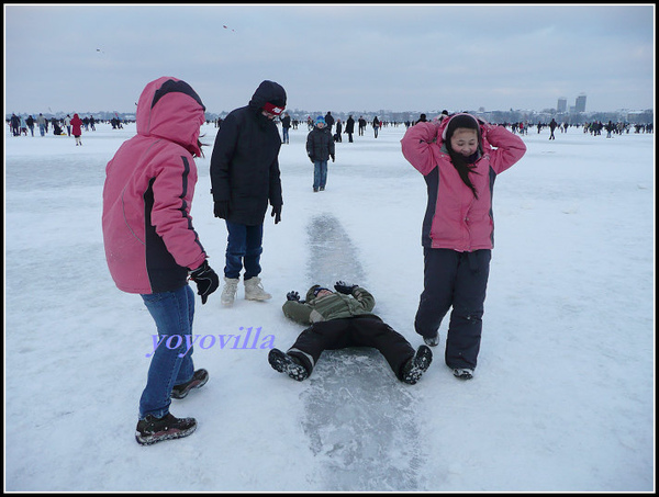 德國 漢堡 結冰的阿爾斯特湖 Alster Lake in Winter, Hamburg, Germany