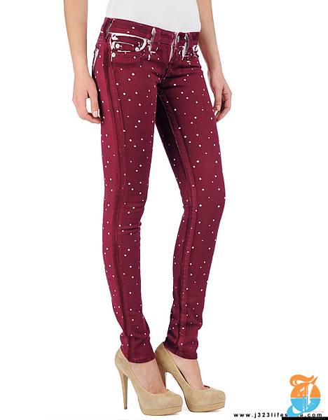 TR WOMEN'S STELLA 32' POLKA DOT PRINTED SKINNY - CHERRY