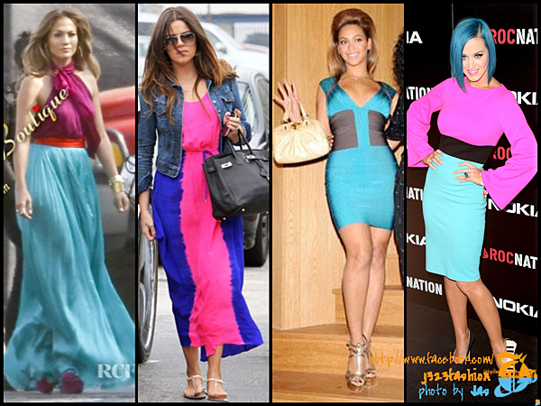 celeb color-blocking dresses