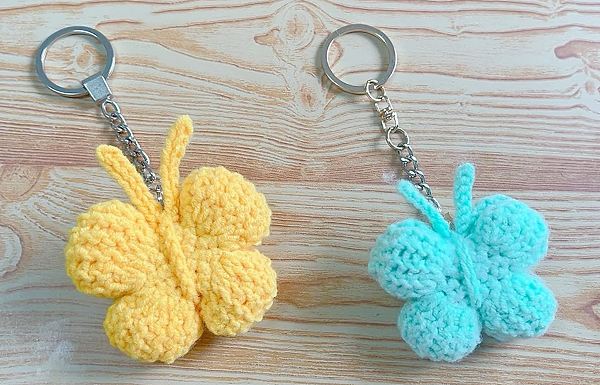 鉤針蝴蝶鑰匙圈、包包掛飾