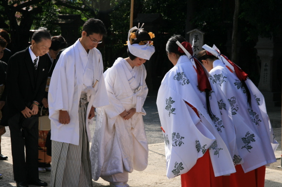 看到日本傳統結婚禮節