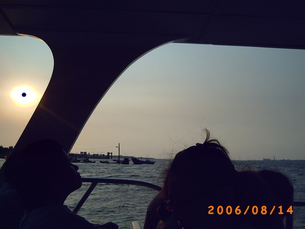 渡輪上的淡水夕陽