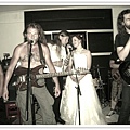 A wedding has to rock as well, Sandra and Sebas on stage with Odroerir.jpg