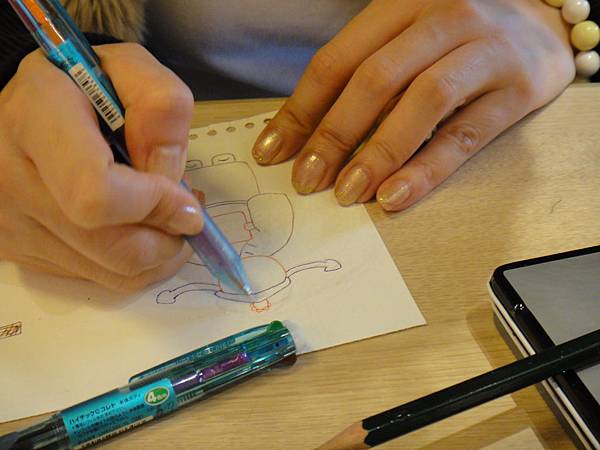 》學生鋼珠筆+色鉛新年卡製作過程(1)