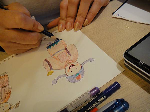 》學生鋼珠筆+色鉛新年卡製作過程(3)