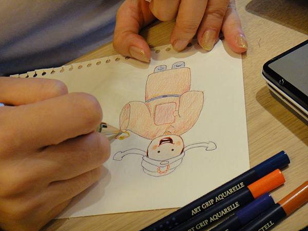 》學生鋼珠筆+色鉛新年卡製作過程(2)