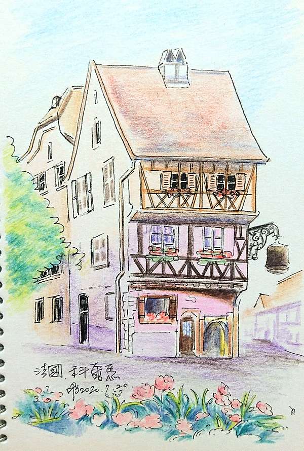 初階 代針筆速寫風景 色鉛刷水 手繪 朵麗の手繪插畫教學 痞客邦