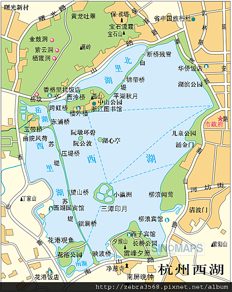 杭州西湖地圖