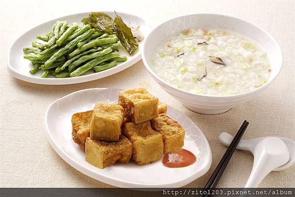 炸豆腐鹹粥套餐