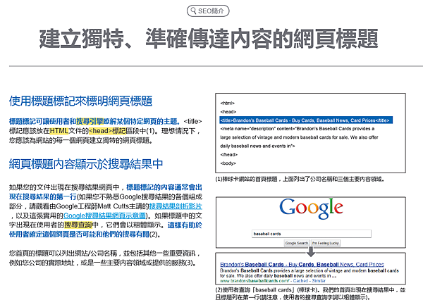 GOOGLE SEO搜尋引擎最佳化 標題