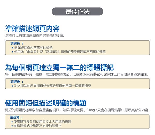 GOOGLE SEO搜尋引擎最佳化 標題