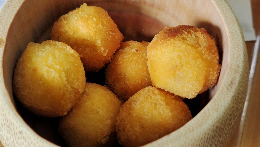 溪頭景觀餐廳-竹亭咖啡-素食地瓜球 溪頭景觀餐廳-竹亭咖啡-素食地瓜球