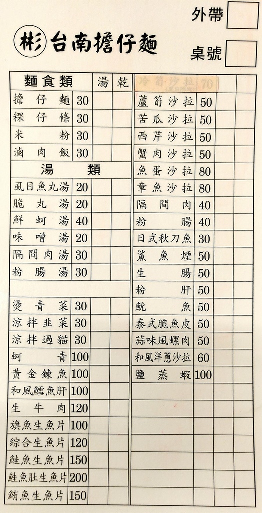 南投市美食小吃-彬台南擔仔麵