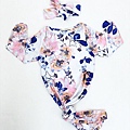 Blue Floral Printed Two Pieces Kids Crawl Suit -.jpg