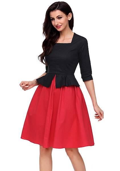 Bowknot 1950%5Cs Vintage Style Rockabilly Retro Evening Party Swing Dress