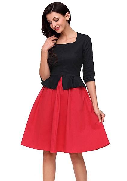 Bowknot 1950%5Cs Vintage Style Rockabilly Retro Evening Party Swing Dress-m