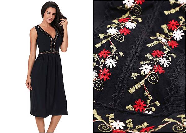 4147Sexy Sleeveless V Neck Embroidery High Waist Dress1.jpg