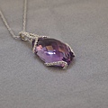 紫水晶鑽石墜飾