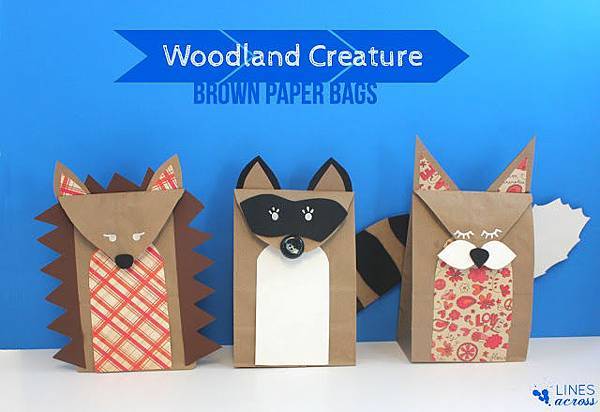 1 - woodland creature brown paper bags