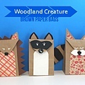 1 - woodland creature brown paper bags